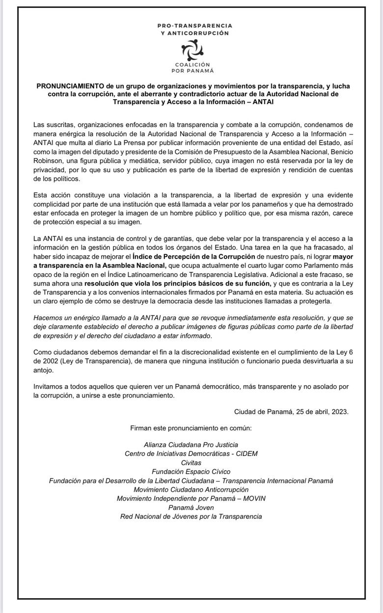 Gremios periodísticos reciben la multa de la Antai a La Prensa ‘con suma preocupación’