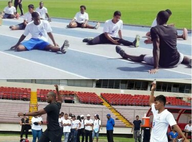 Saladino y Edward comparten con el futuro del atletismo nacional