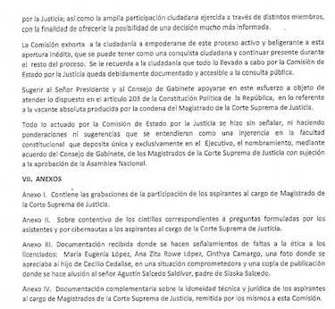 Entregan al Ejecutivo el informe de entrevistas a los 10 aspirantes a magistrado