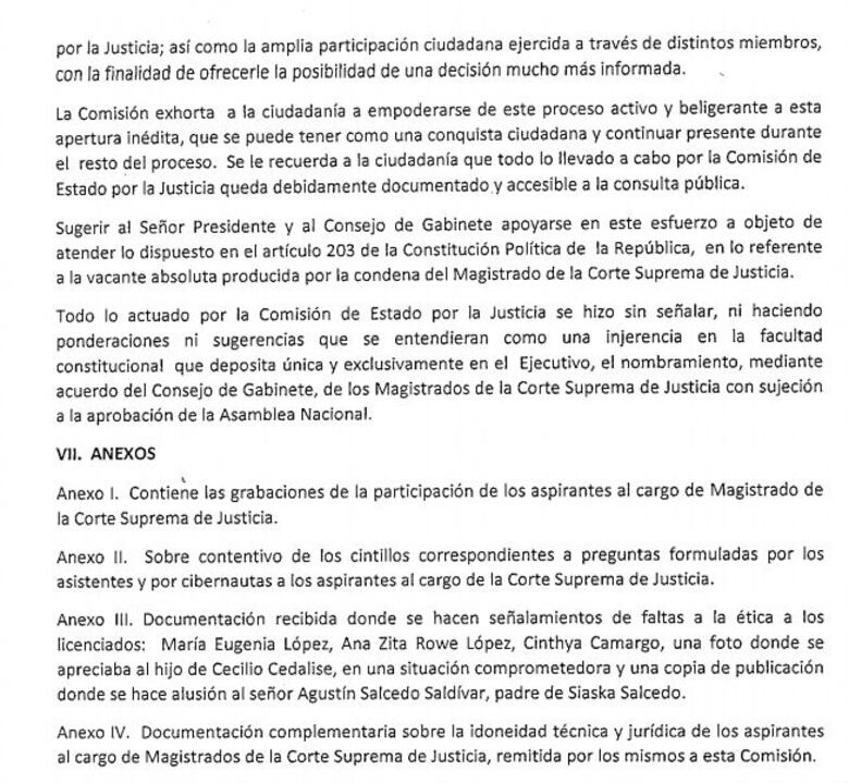 Entregan al Ejecutivo el informe de entrevistas a los 10 aspirantes a magistrado