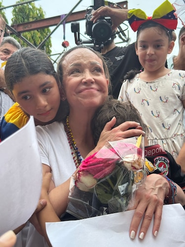 María Corina Machado se reencuentra con la comunidad venezolana en Panamá