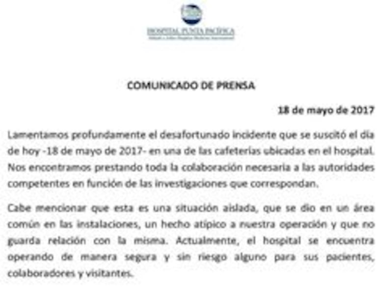 Una mujer es asesinada en el Hospital Punta Pacífica; dos hombres sospechosos