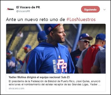 Yadier Molina dirigirá equipo Sub-23 de Puerto Rico que jugará en Panamá