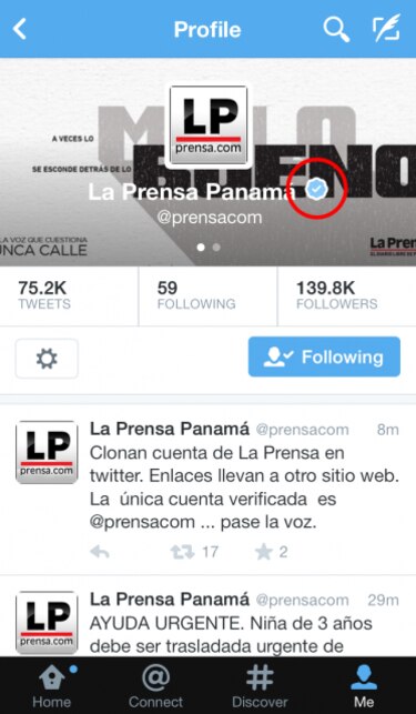 Falsifican cuenta de twitter de La Prensa