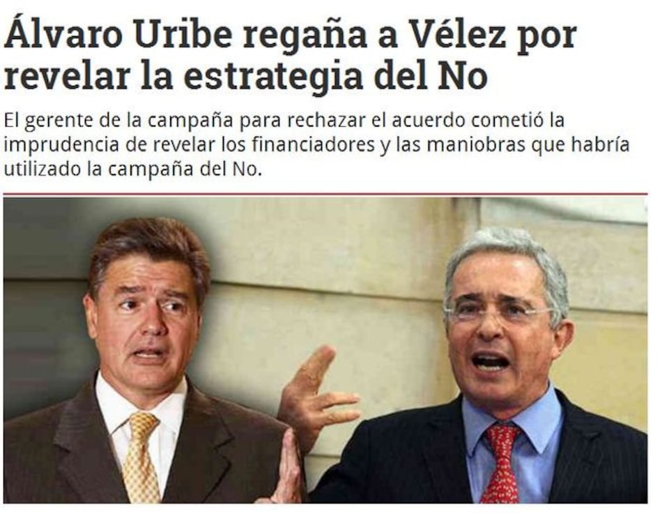 Diferencias dentro del uribismo luego de conocerse que panameño asesoró a la campaña del 'No'