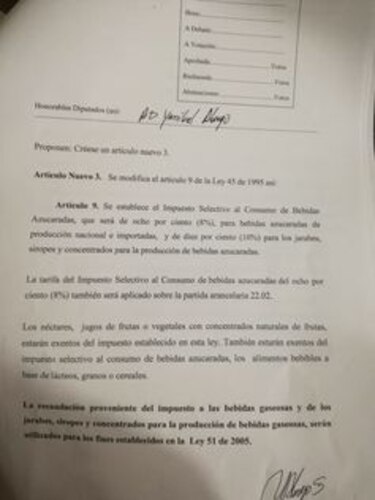 Aprueban en segundo debate proyecto que crea impuesto selectivo de consumo para bebidas azucaradas