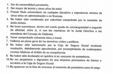 Publican requisitos para interesados en dirigir la Caja de Seguro Social