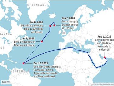 Estados Unidos intercepta un petrolero en el Caribe y uno en el Atlántico relacionados con Venezuela