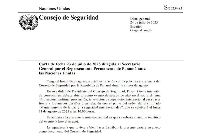 Mulino y el administrador del Canal de Panamá participarán en debate del Consejo de Seguridad de la ONU