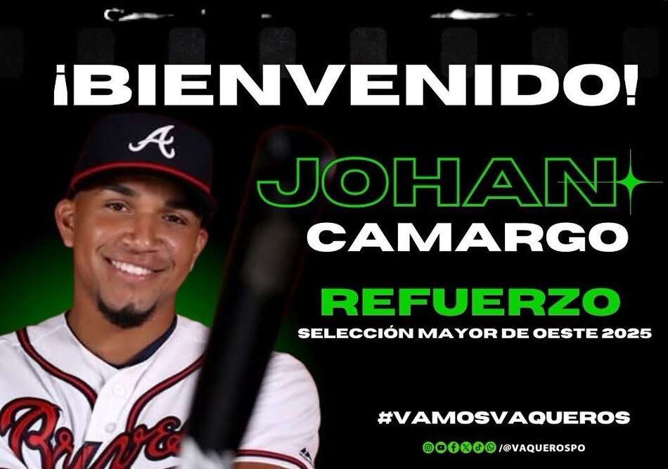 Johan Camargo se suma a la tropa de los Vaqueros de Panamá Oeste