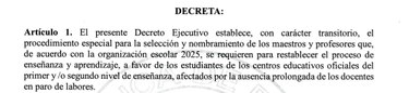 Contratación exprés de educadores: el decreto que desafía a los docentes en paro