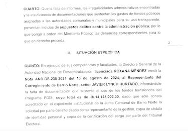 Denuncia penal contra el representante de Barrio Norte; Bolota Salazar marca distancia
