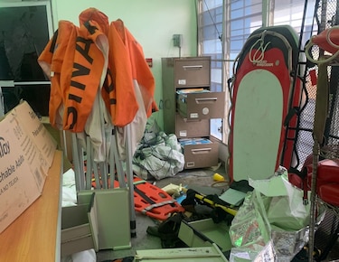 Así quedaron las oficinas de Sinaproc y Acodeco en Changuinola, luego de los actos de violencia