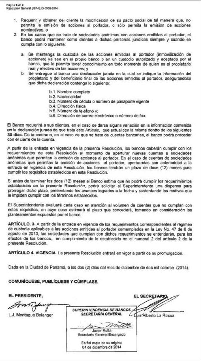 Bancos deberán identificar a beneficiarios finales de sociedades