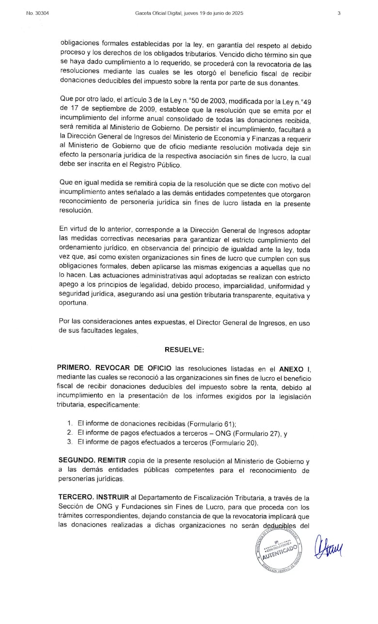 DGI revoca el beneficio fiscal a organizaciones sin fines de lucro, academias deportivas y agrupaciones religiosas; conoce cuáles son