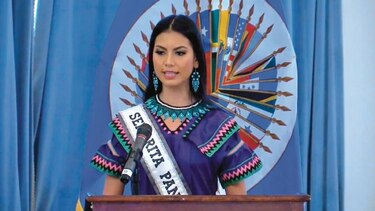 Montezuma pronuncia su discurso ante la OEA