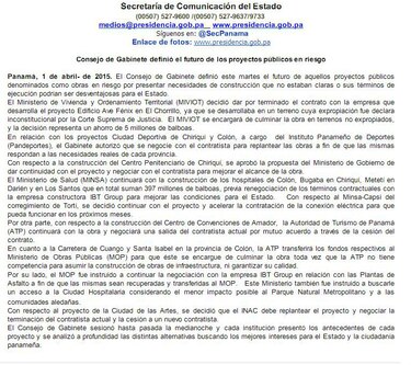 Varela dice que se analizó qué proyectos se cancelan o reactivan