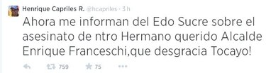 Asesinan a alcalde opositor en el este de Venezuela