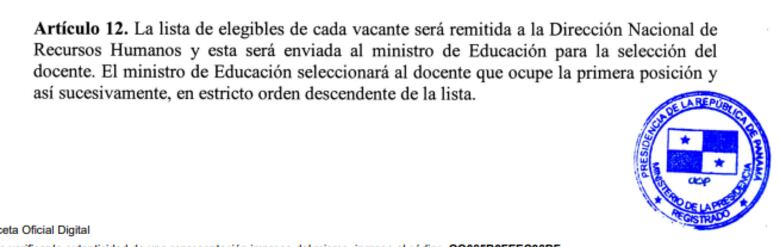 Gobierno aprueba nombramiento excepcional de docentes en el Meduca para reemplazar a los ausentes por paro