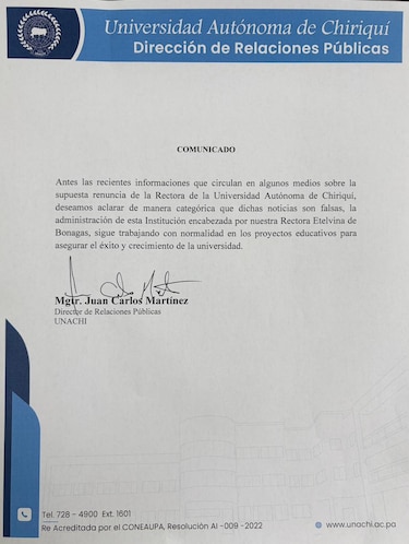 El clamor de los estudiantes de la Unachi: exigen la renuncia de la rectora