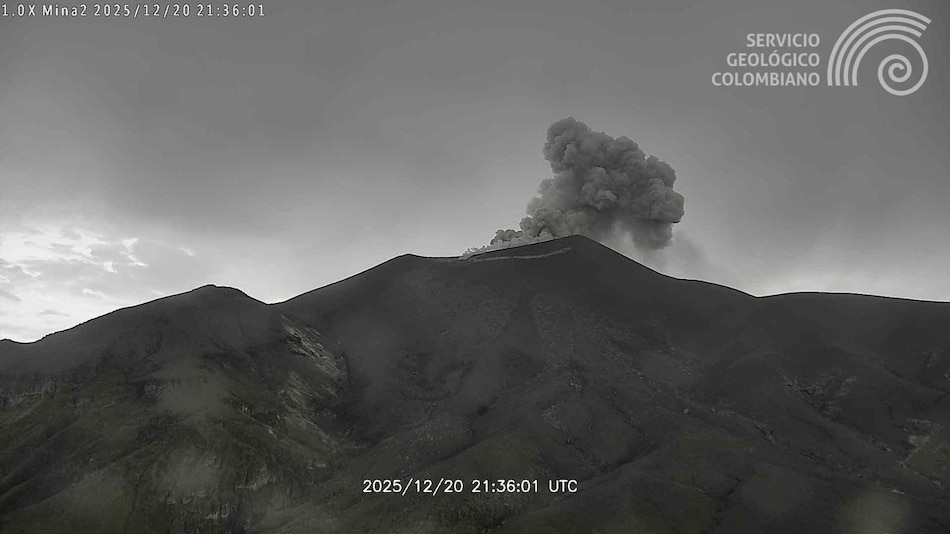 Volcán Puracé emite columnas de ceniza de 500 metros y sigue en alerta en Colombia
