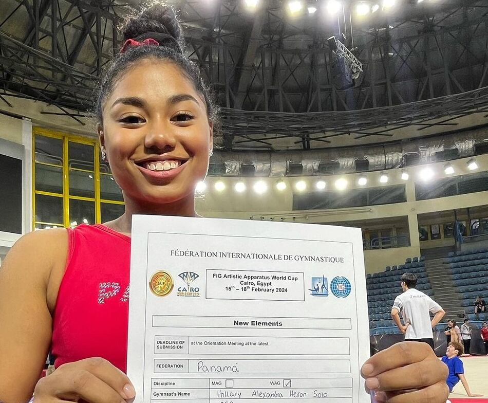 Hillary Heron hace un doble mortal con giro y medio; su nombre queda escrito en la historia de la gimnasia artística