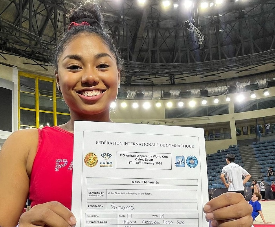 Hillary Heron hace un doble mortal con giro y medio; su nombre queda escrito en la historia de la gimnasia artística