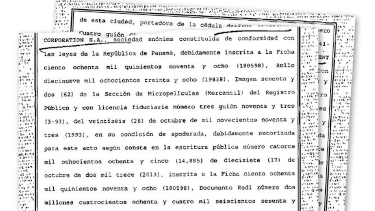 El facsímil revela los accionistas de Corporación de Energía del Istmo y las investigaciones previas, quiénes son sus accionistas: la familia Martinelli y el empresar