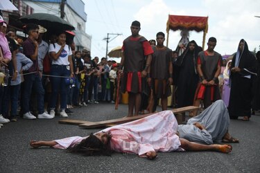 EN IMÁGENES: Feligreses de La Chorrera asisten al Viacrucis de la Pasión de Cristo