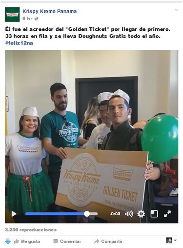 Largas filas en apertura de cadena de dónuts Krispy Kreme en Panamá; primer cliente esperó 33 horas
