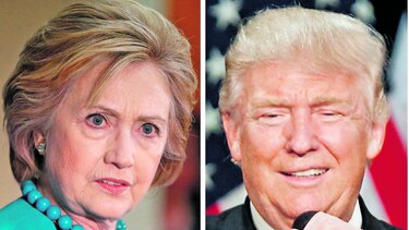 Selfis con Clinton y Trump