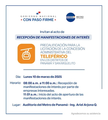 El Metro de Panamá realizará este lunes proceso de precalificación para el teleférico de San Miguelito