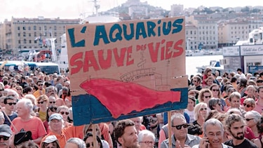Manifestaciones en Europa en apoyo a las tareas del Aquarius