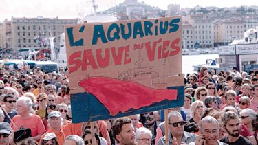Manifestaciones en Europa en apoyo a las tareas del Aquarius
