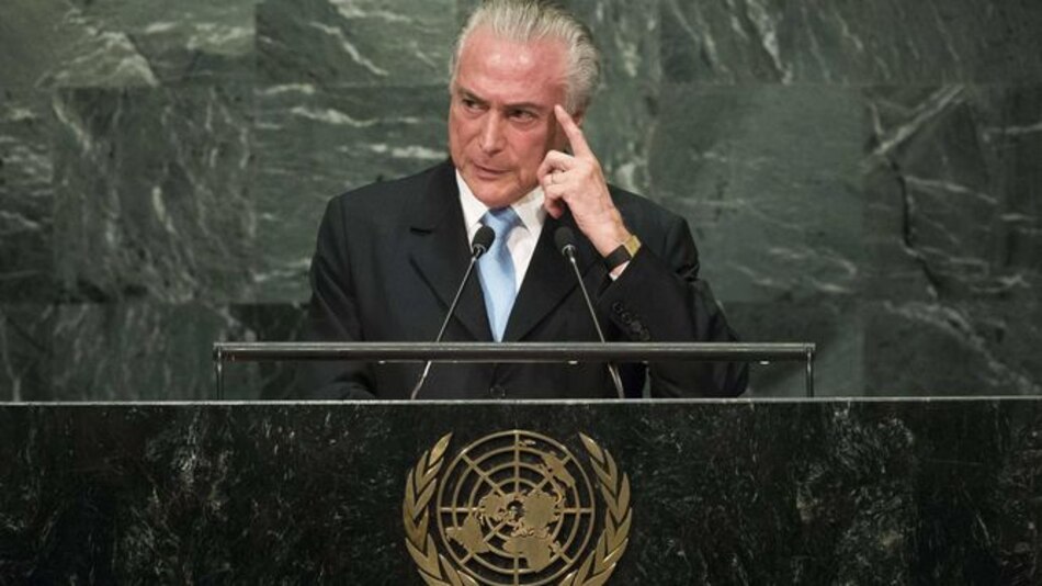 Michel Temer defiende en la ONU la 'democracia' de Brasil