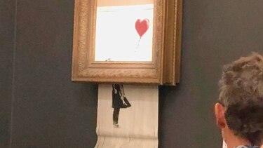 El lienzo autodestruido de Banksy se expone en Alemania