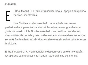 Portero Iker Casillas es hospitalizado tras sufrir infarto