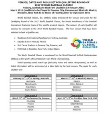 Panamá es confirmada como sede para eliminatoria del Clásico Mundial