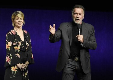 Linda Hamilton y Schwarzenegger celebran reencuentro en 'Terminator'