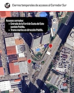 Suspenden trabajos y cierre temporal de accesos en el Corredor Sur; la vía estará libre este fin de semana