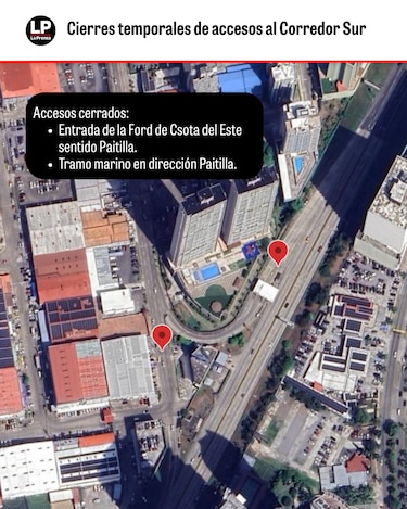 Atención: cerrarán temporalmente varios accesos del Corredor Sur este fin de semana