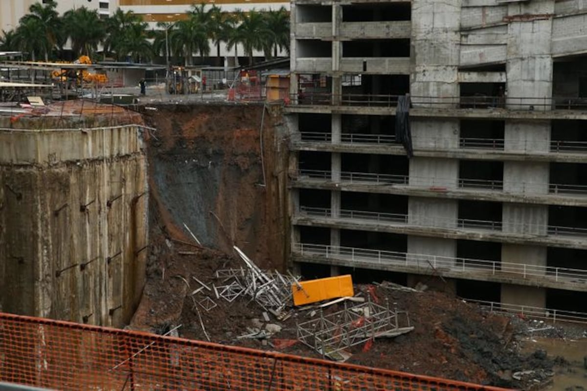 Se desploma muro de contención en un proyecto en construcción en Costa del Este