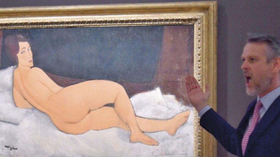 Un desnudo de Modigliani está entre las obras más costosas