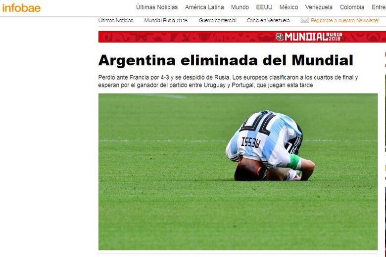 El desconsuelo se adueña de Argentina tras eliminación de su selección