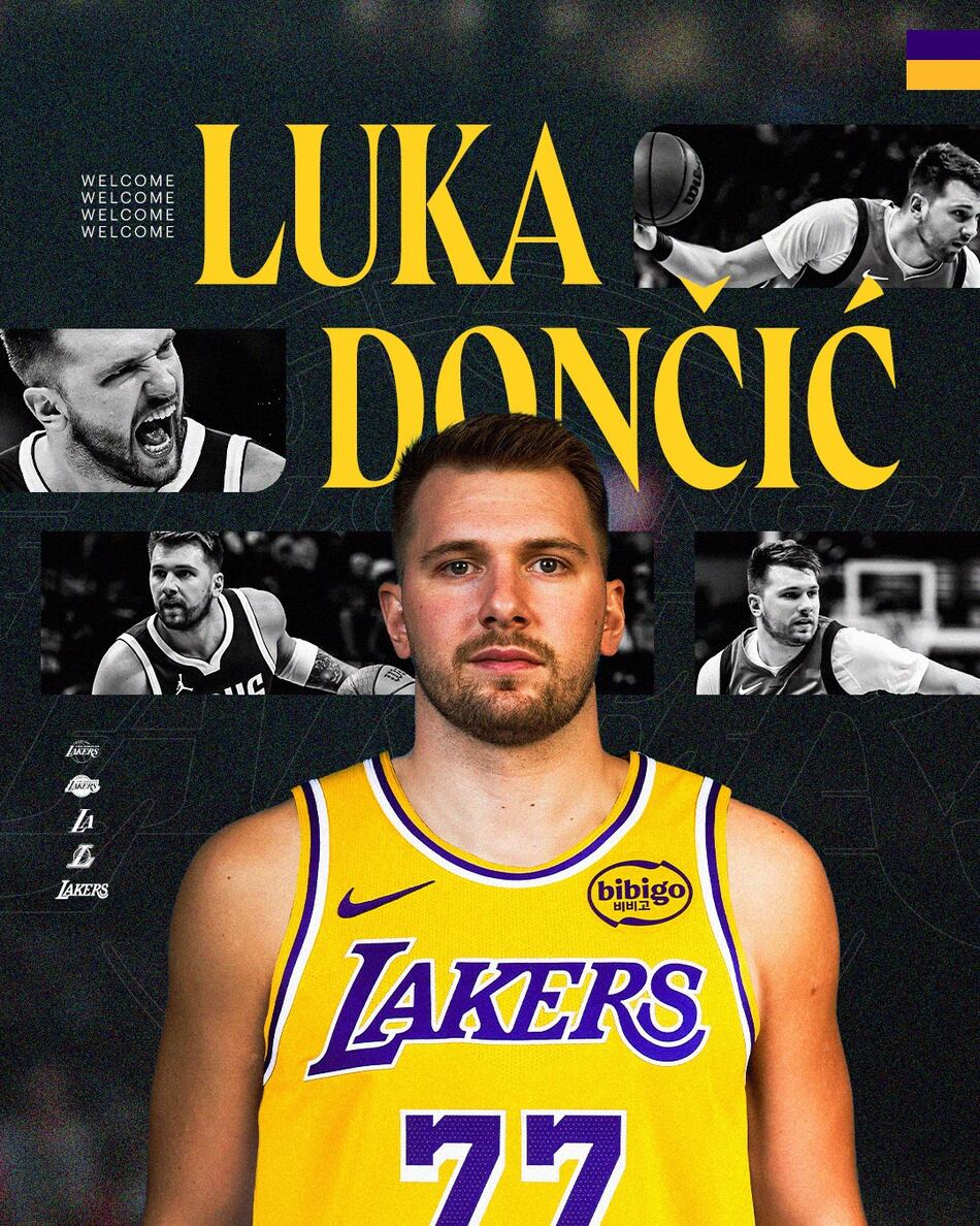 Doncic aterriza en Los Ángeles y Pelinka le da la bienvenida