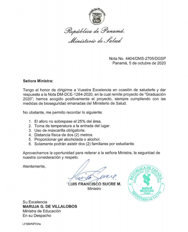 Minsa da luz verde para que los planteles educativos realicen los actos de graduación 2020