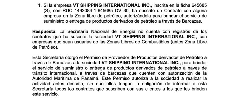 Secretaría de Energía renueva permiso de operación a una empresa marítima investigada por el Ministerio Público y la DGI
