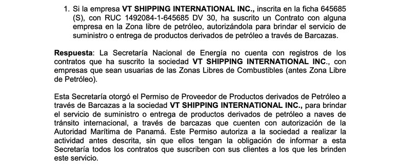 Secretaría de Energía renueva permiso de operación a una empresa marítima investigada por el Ministerio Público y la DGI