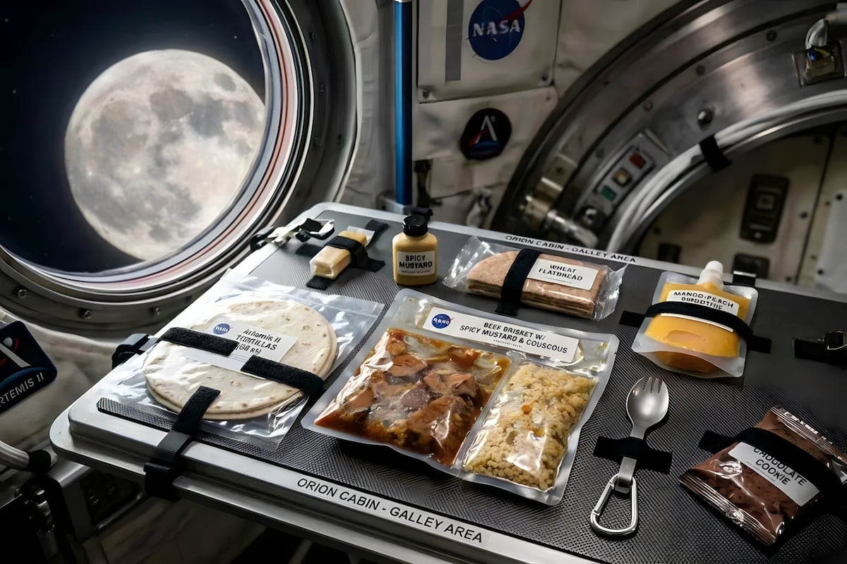 Camarones, tortillas, picante y hasta Nutella, el menú que flota en la misión Artemis II