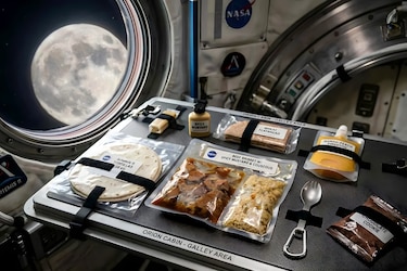 Camarones, tortillas, picante y hasta Nutella, el menú que flota en la misión Artemis II